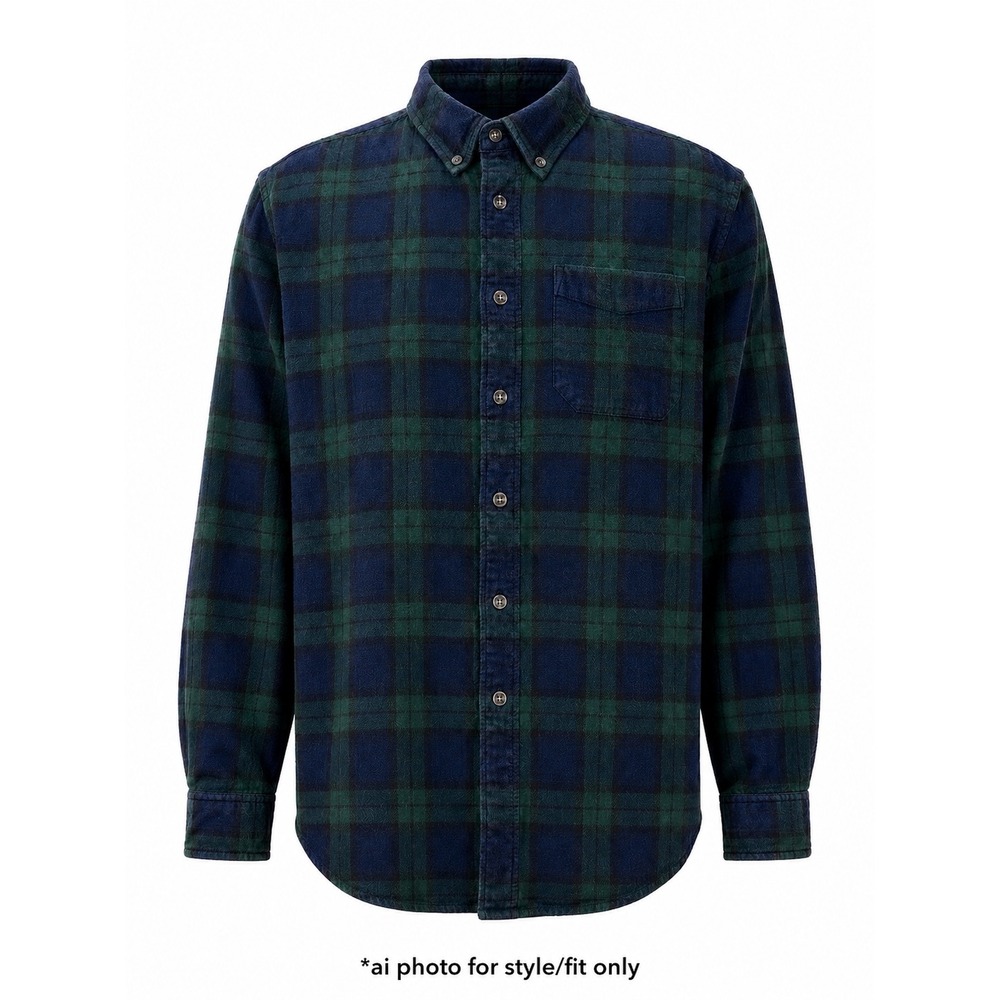 L.L.Bean Flannel Shirt XL Tall Traditional Fit Blackwatch Plaid Button Down